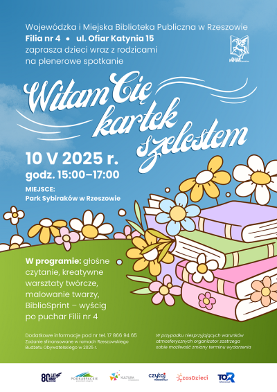 Grafika promująca spotkanie Witam Cię kartek szelestem